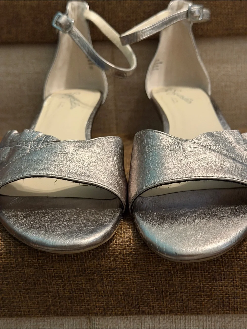 Seychelles Coffee Metallic Leather Wedge Sandals Rose Gold Size 7.5 Anthropologi
